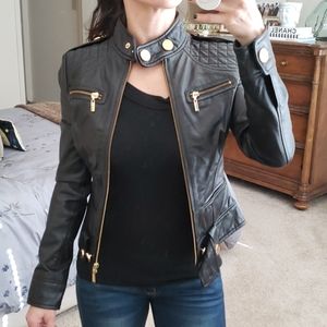 Guess by Marciano black leather moto jacket sz XS